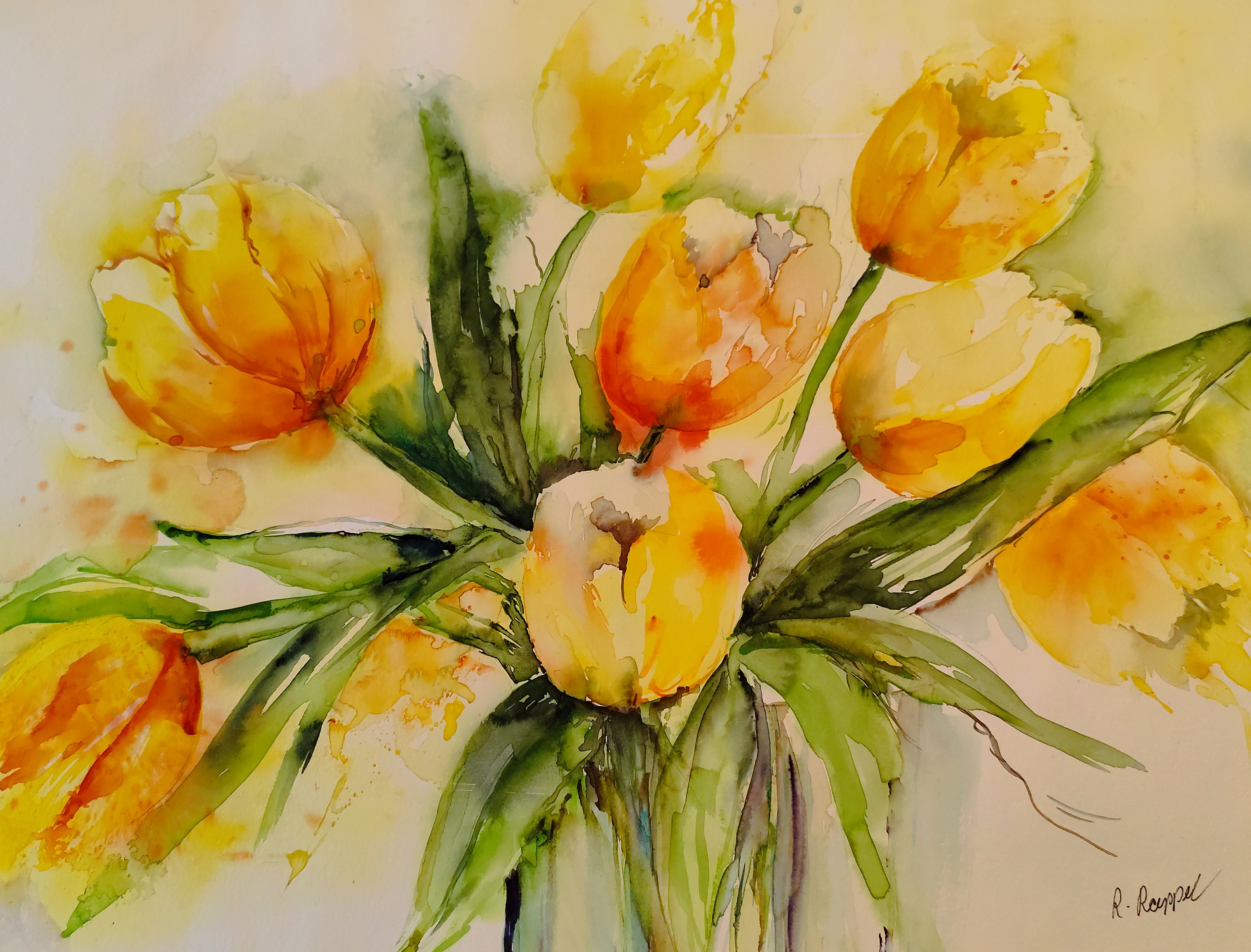 Sechs Priener Künstlerinnen und Künstler haben für eine gemeinsame Kunstausstellung zusammengefunden - Roswitha Rappel beschreibt sich selbst als farbenfrohen Menschen und „Blumenmalerin“. Bildrechte: ©Roswitha Rappel