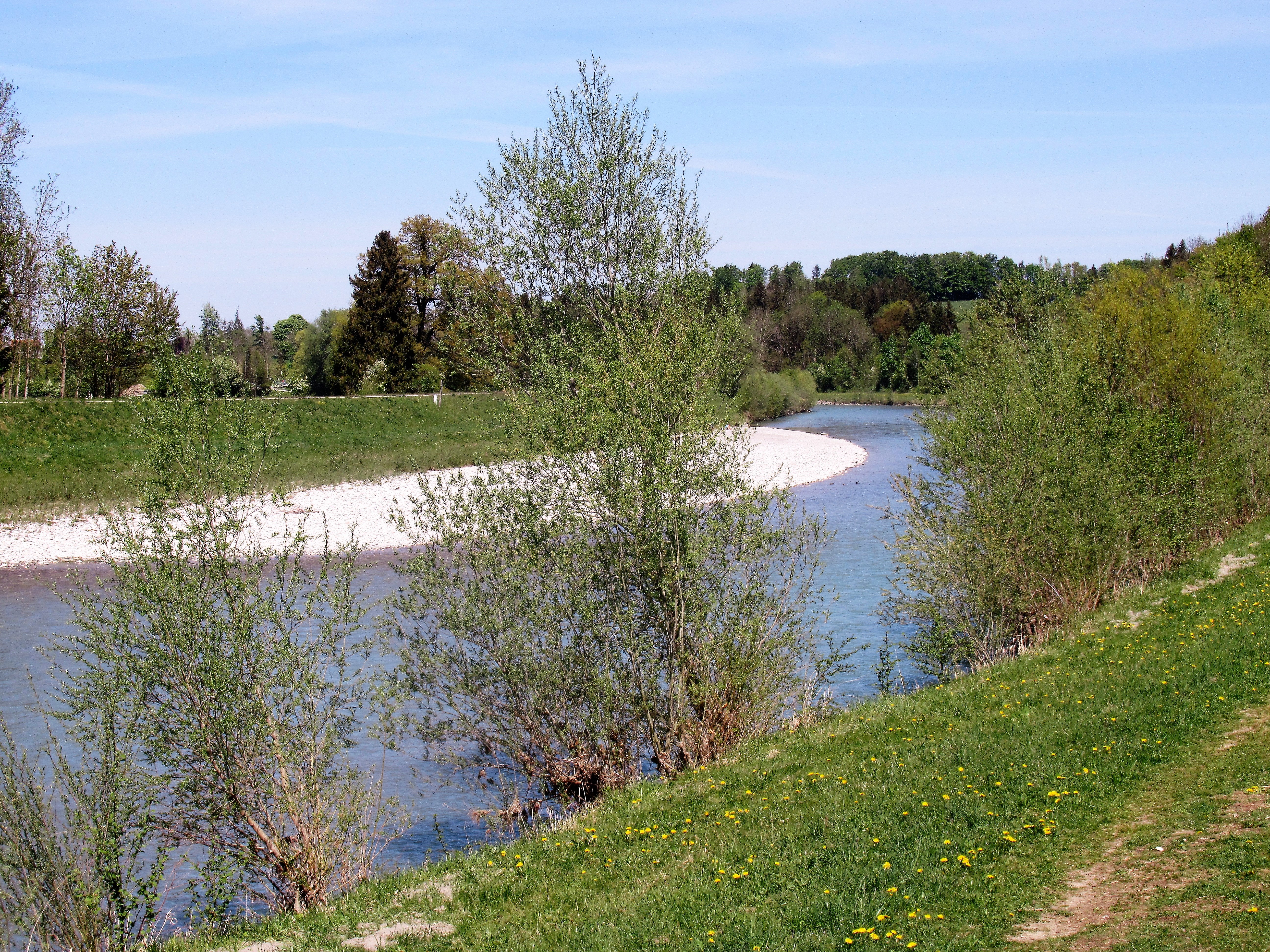 die Tiroler Achen vor der Mündung in den Chiemsee